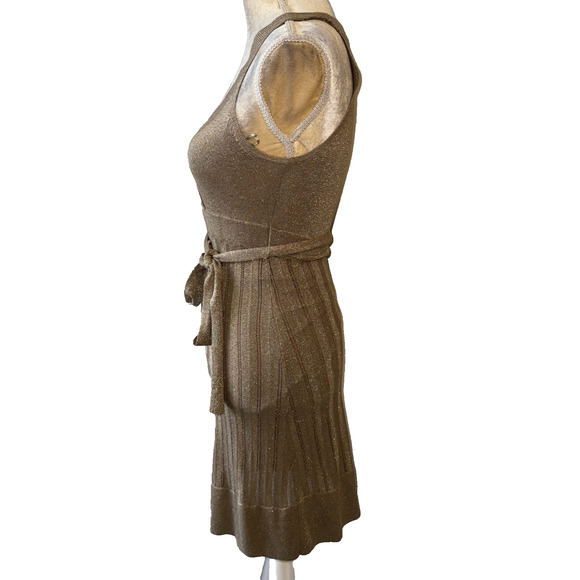 MNG Mango Gold Knit Dress Size S100 - Picture 5 of 16